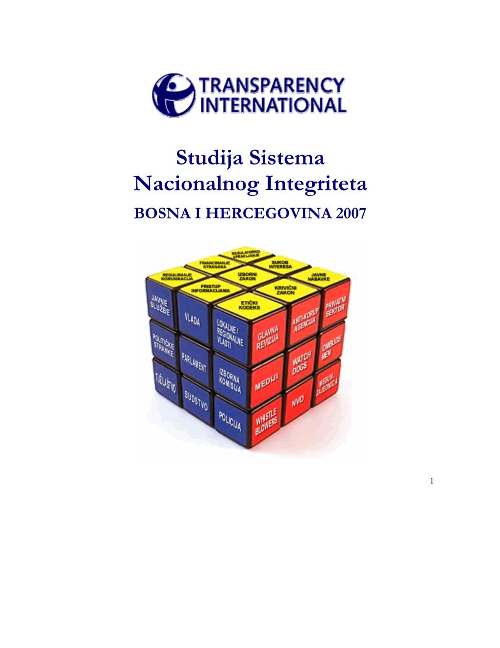 Studija Sistema Nacionalnog Integriteta Bih 2007