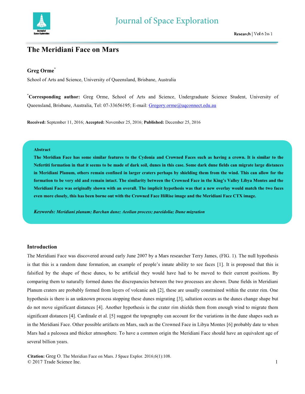 The Meridiani Face on Mars