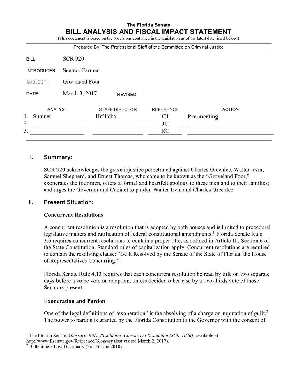 Bill Analysis and Fiscal Impact Statement