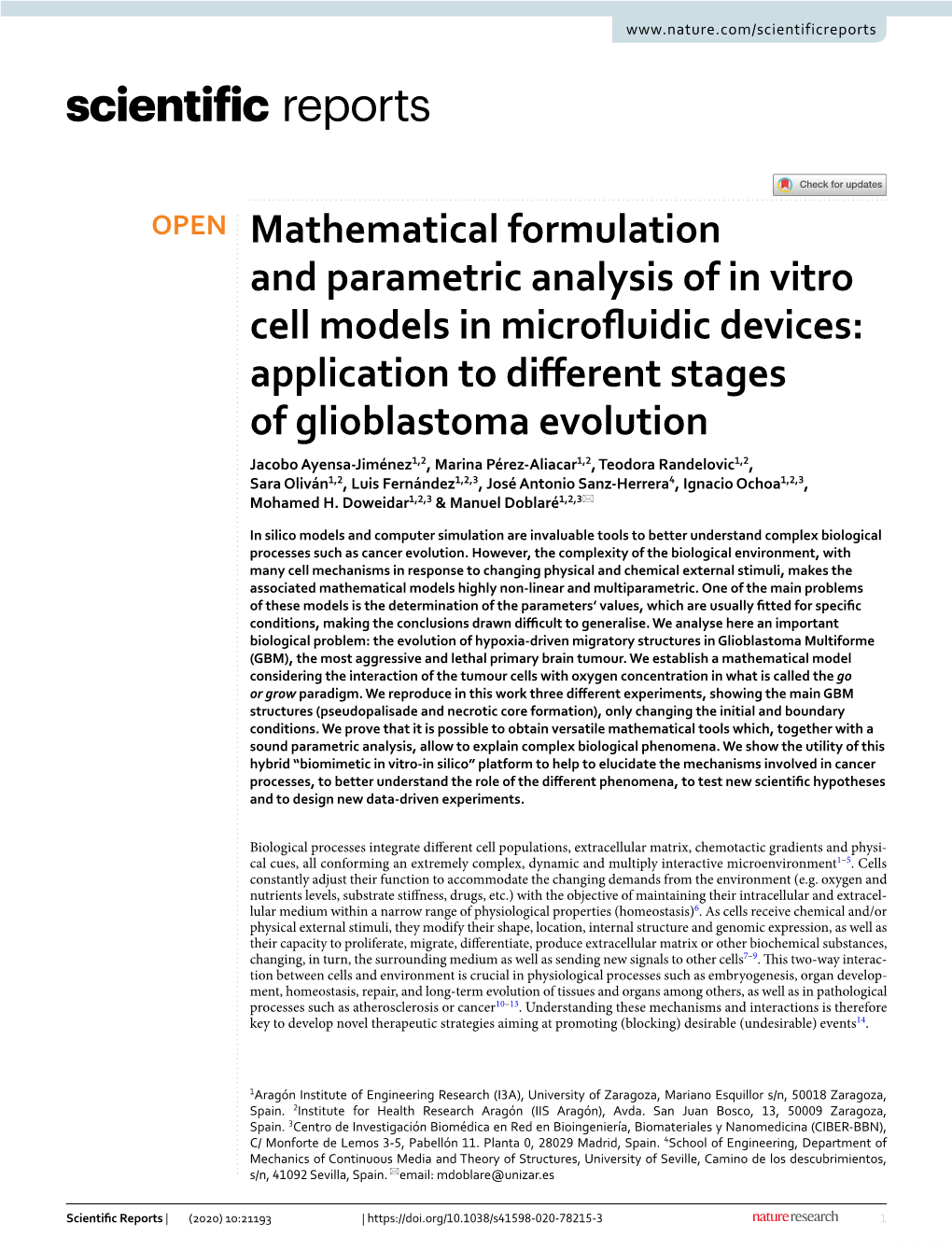 Mathematical Formulation and Parametric Analysis of In