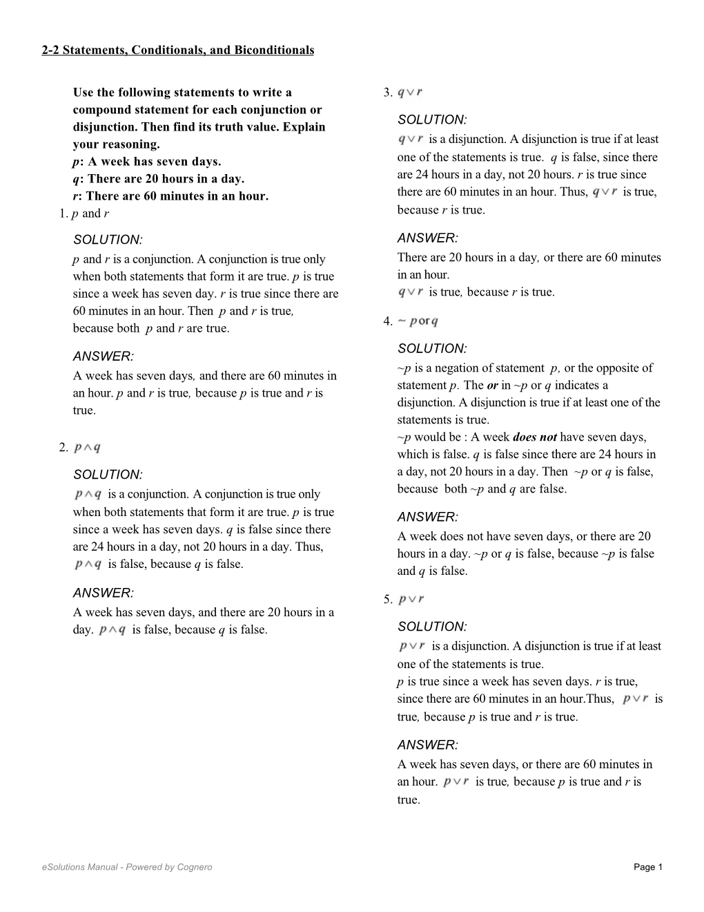 2-2 Statements, Conditionals, and Biconditionals