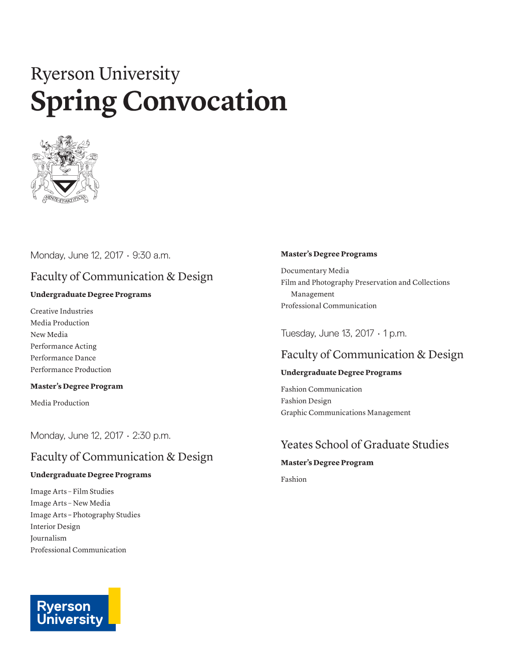 Ryerson University Spring Convocation