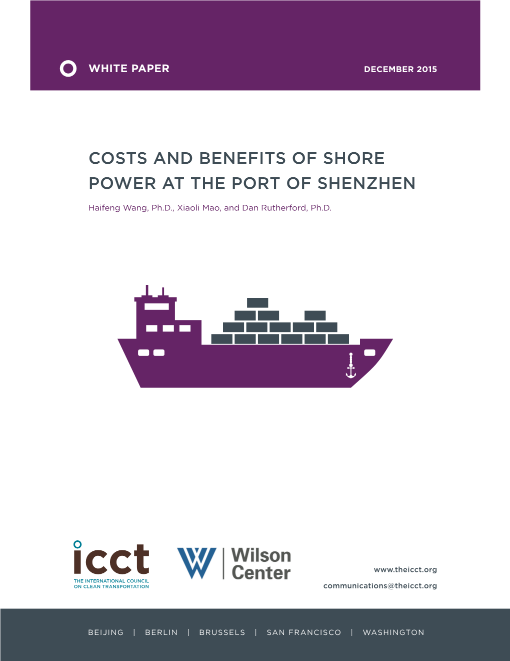 Costs and Benefits of Shore Power at the Port of Shenzhen