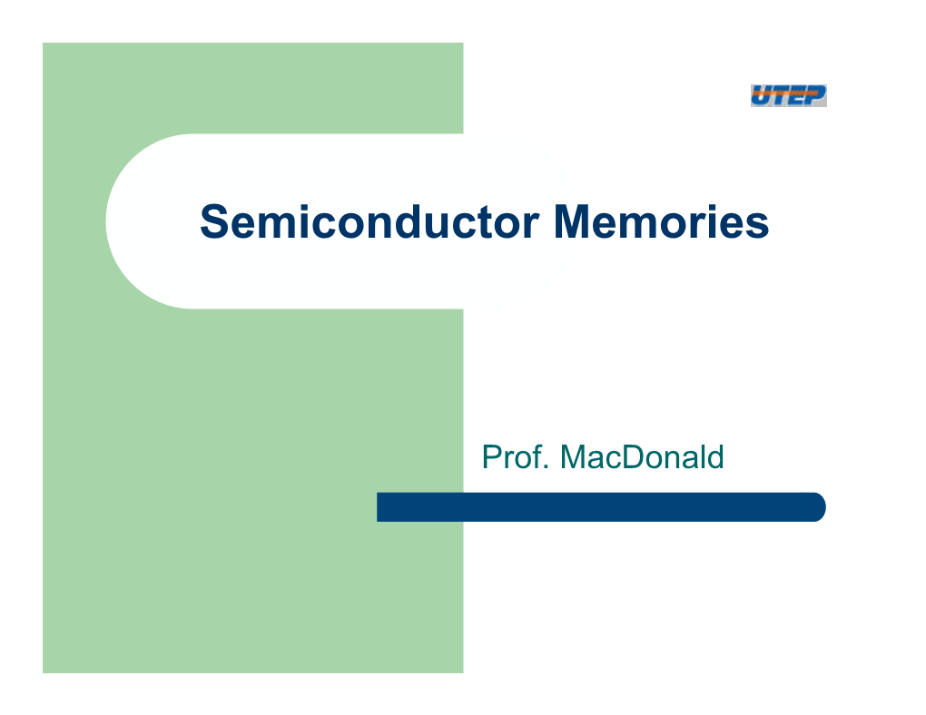 Semiconductor Memories