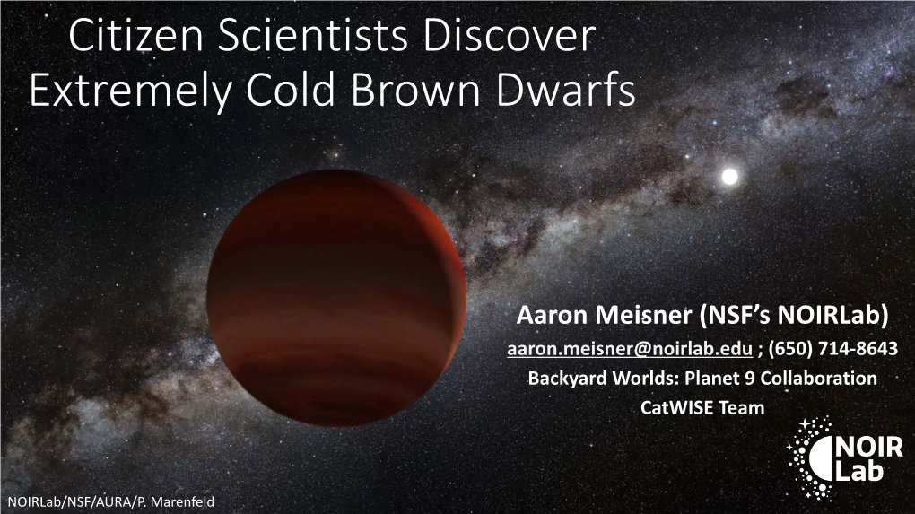 Citizen Scientists Discover Extremely Cold Brown Dwarfs