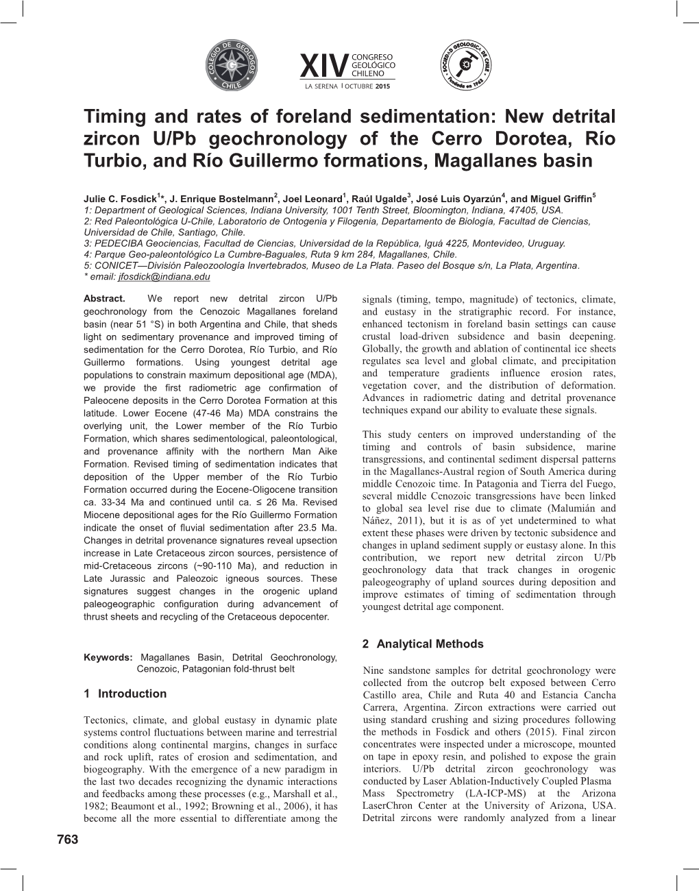 New Detrital Zircon U/Pb Geochronology of the Cerro Dorotea, Río Turbio, and Río Guillermo Formations, Magallanes Basin