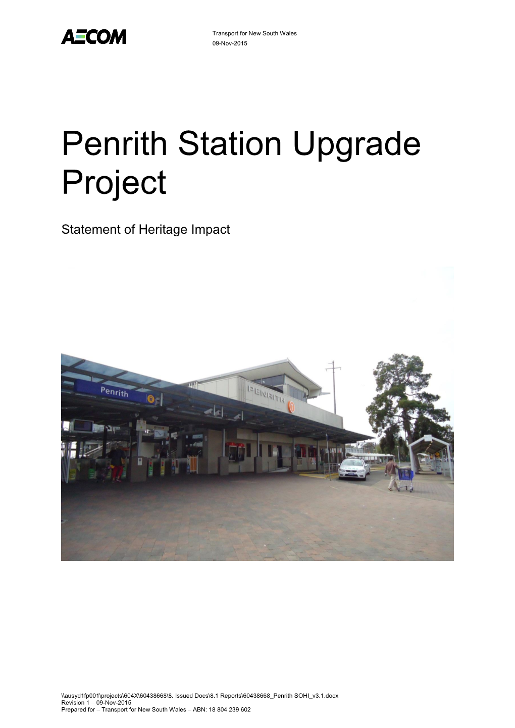 Penrith Station Upgrade Project Statement of Heritage Impact