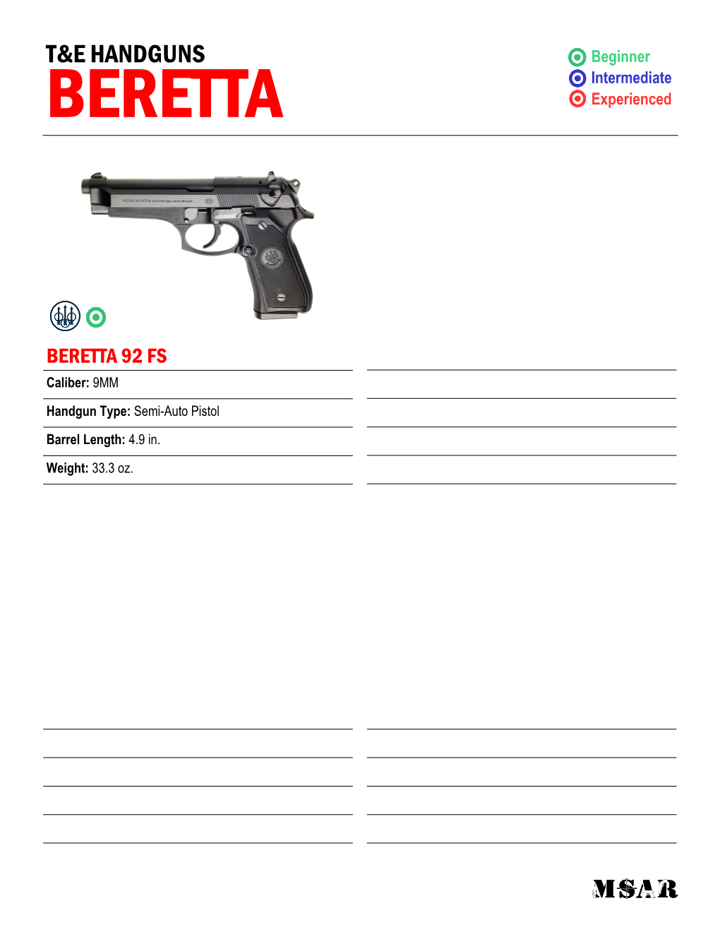 BERETTA Experienced