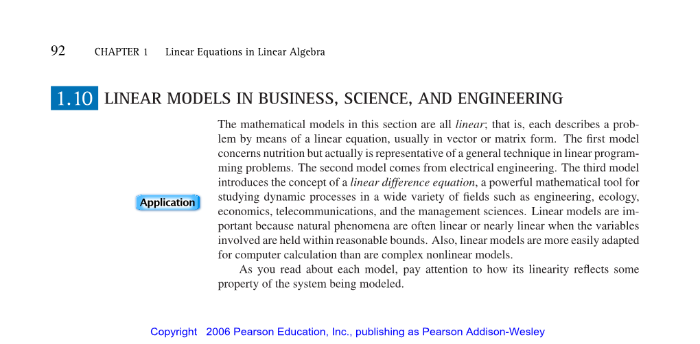 1.10 Linear Models in Business, Science, And