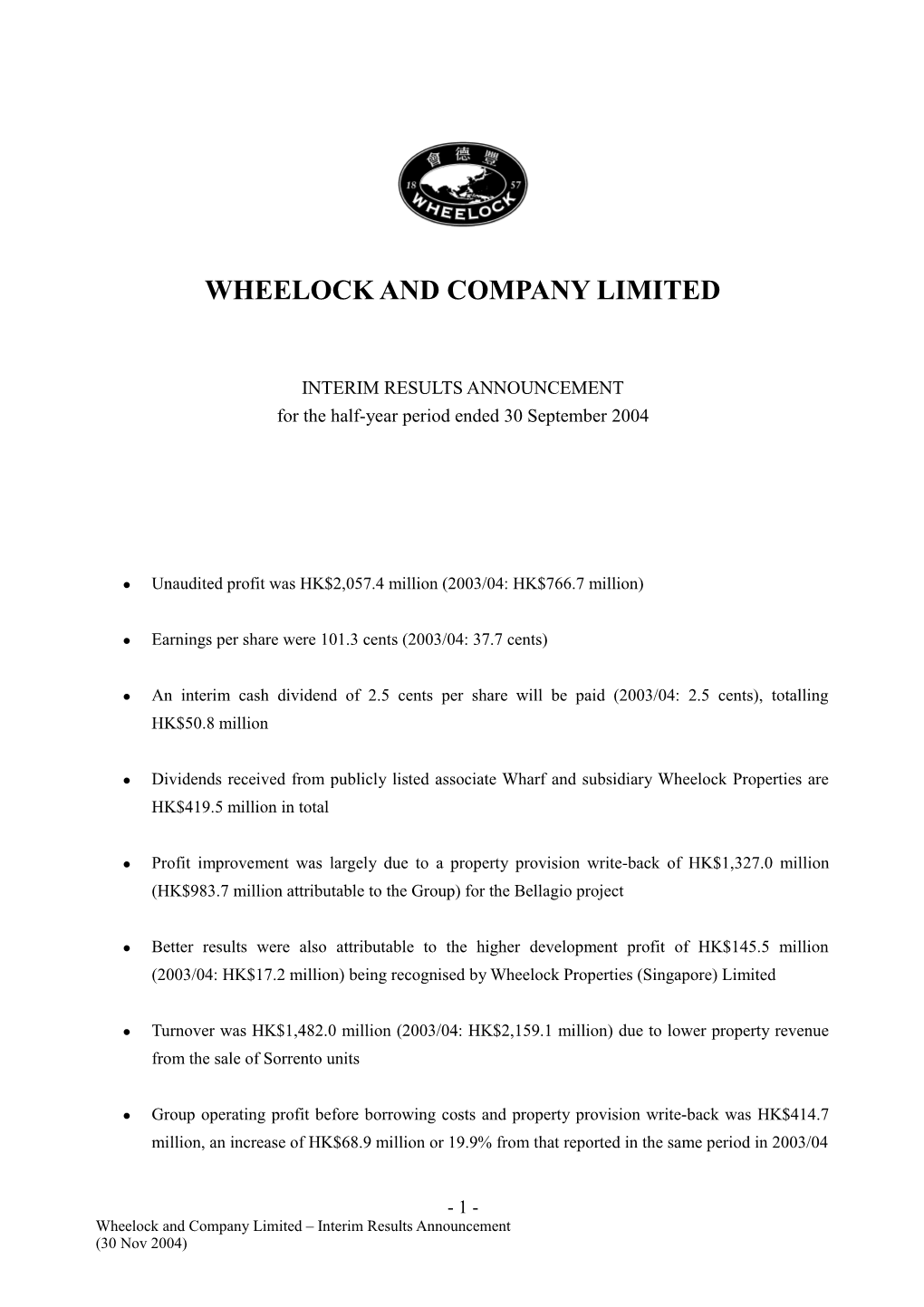 Consolidated Profit and Loss Account