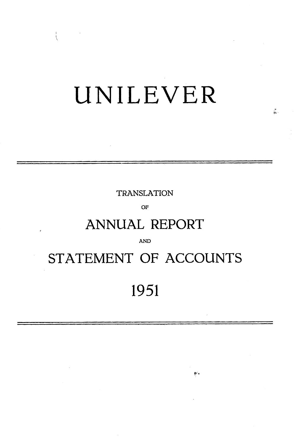 Unilever Annual Report 1951