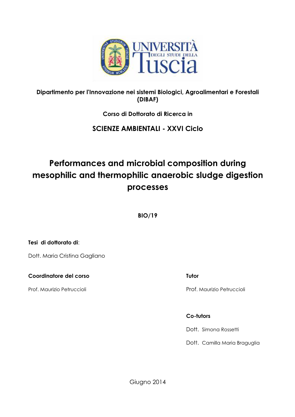 Performances and Microbial Composition During Mesophilic and Thermophilic Anaerobic Sludge Digestion Processes