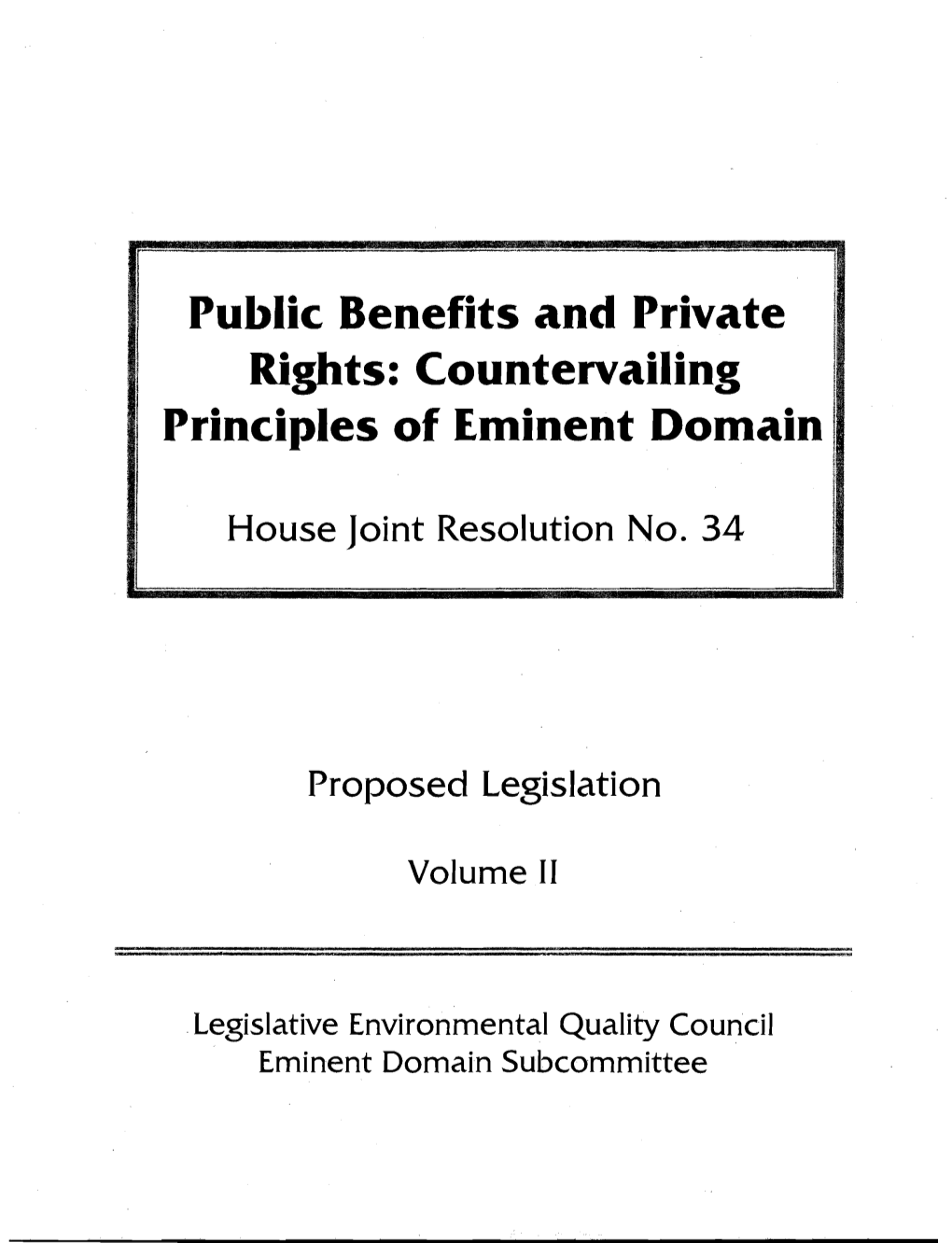 Principles of Eminent Domain