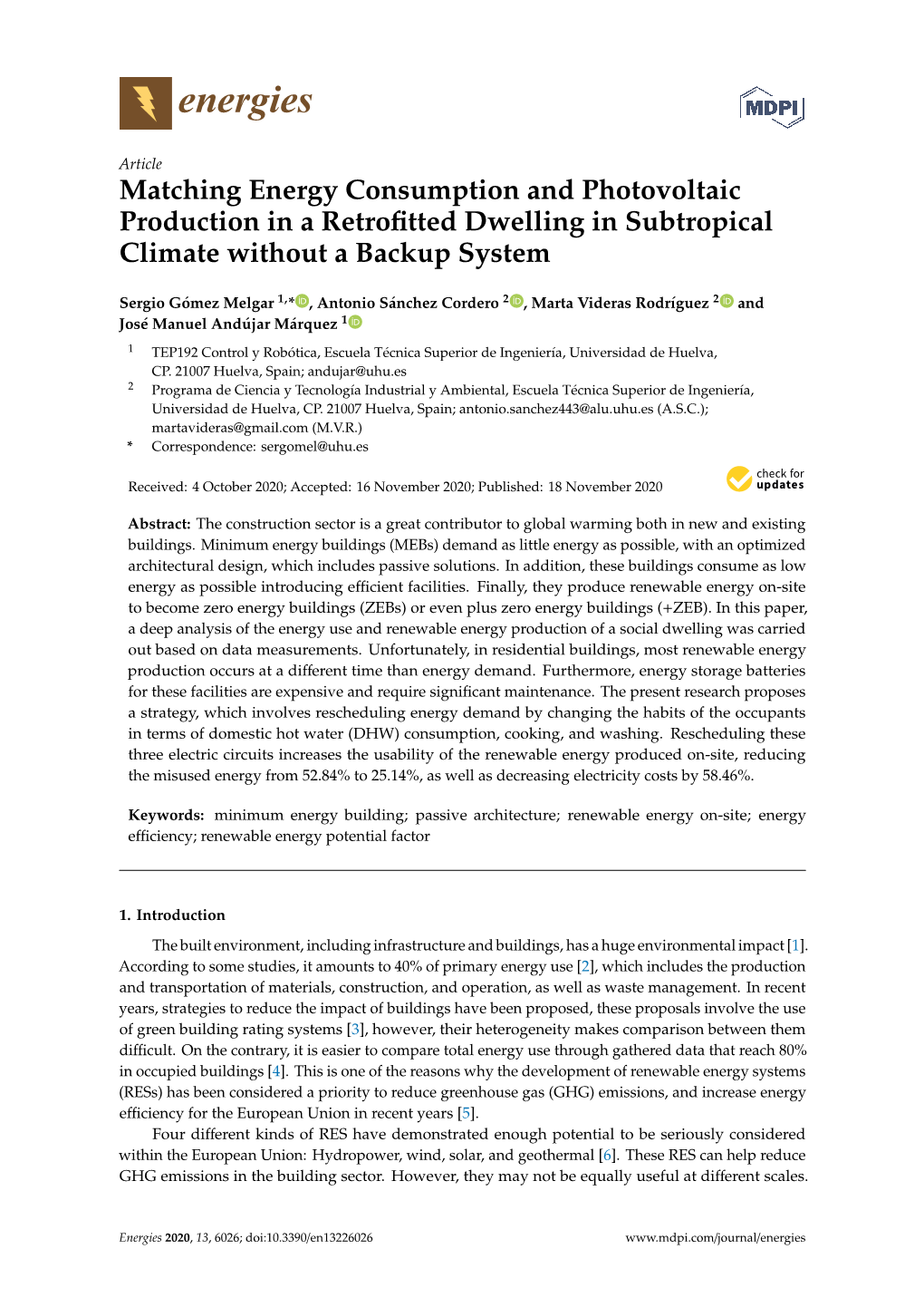 Matching Energy Consumption and Photovoltaic Production in a Retrofitted Dwelling in Subtropical Climate Without a Backup System