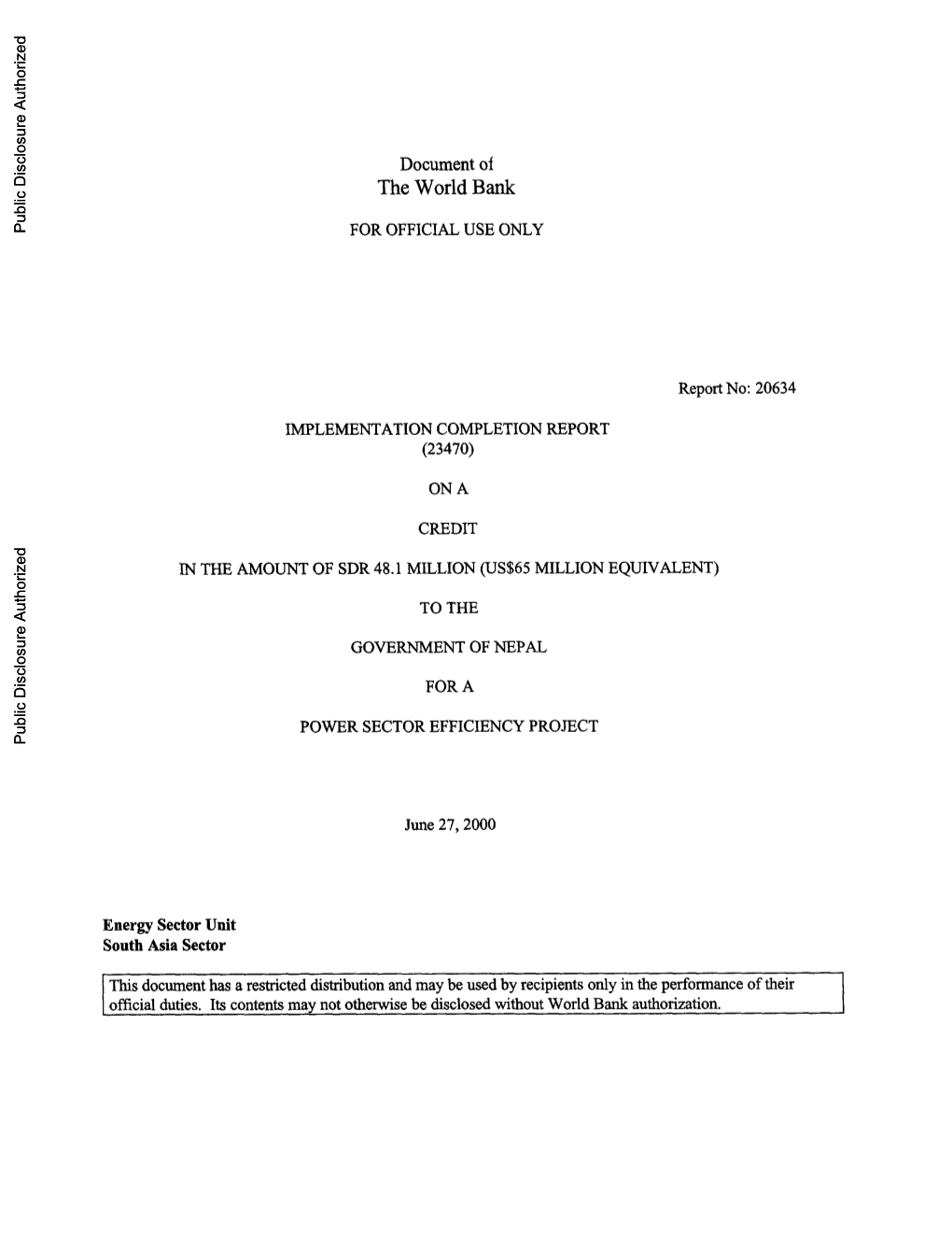 World Bank Document