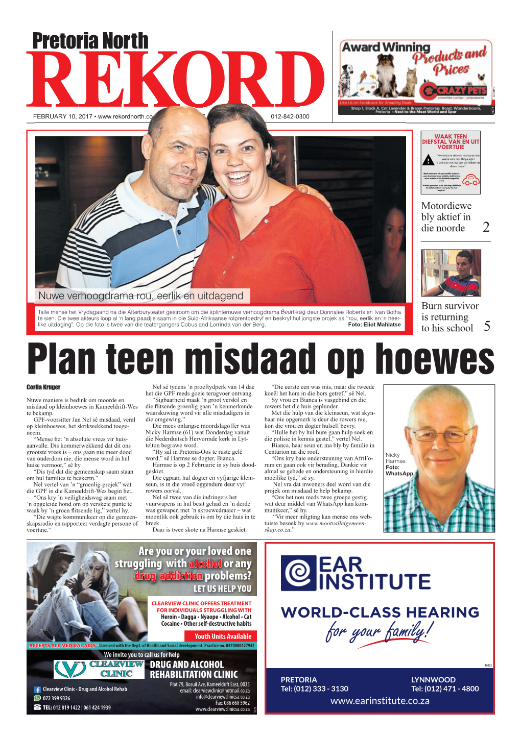 Plan Teen Misdaad Op Hoewes Corlia Kruger Nel Sê Tydens ’N Proeftydperk Van 14 Dae “Die Eerste Een Was Mis, Maar Die Tweede Het Die GPF Reeds Goeie Terugvoer Ontvang