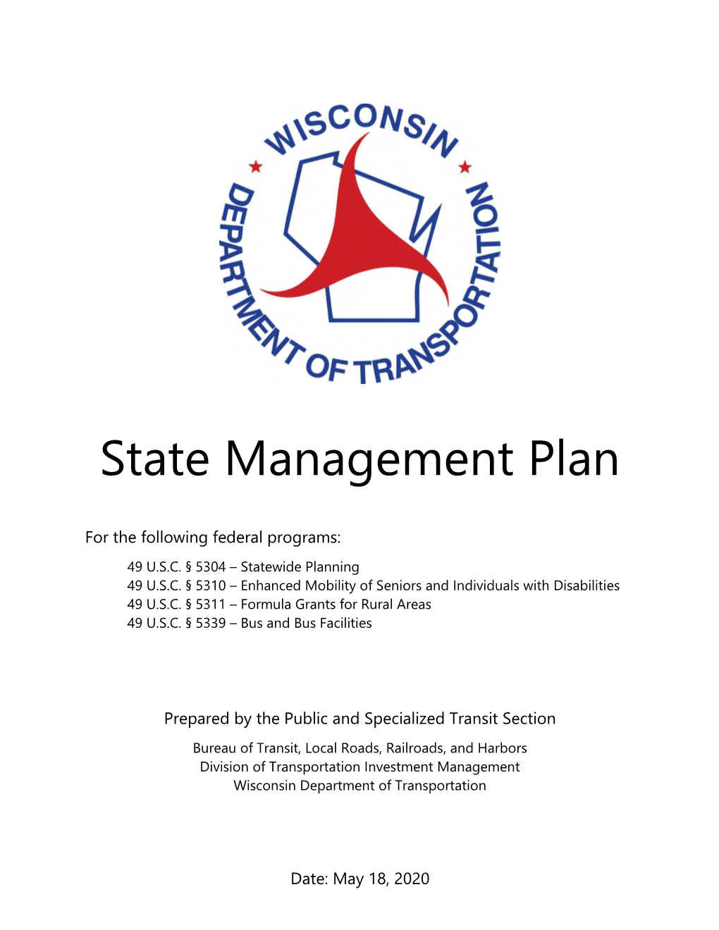 Wisdot State Management Plan for Transit