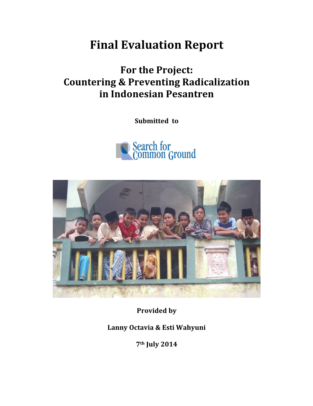 Final Evaluation Report for the Project