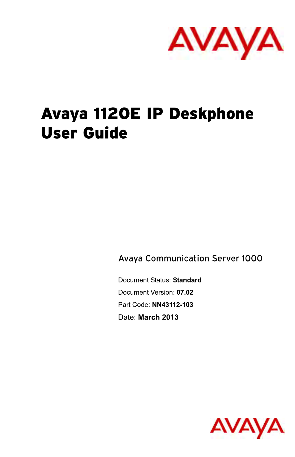 Avaya 1120E IP Deskphone User Guide
