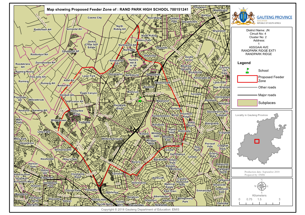 Map Showing Proposed Feeder Zone Of