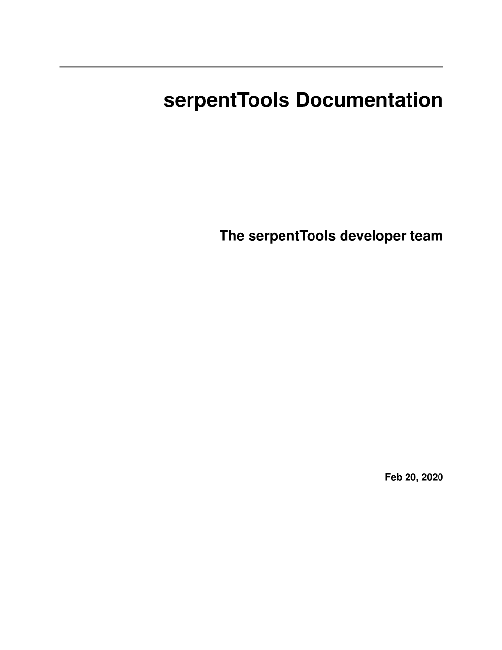 Serpenttools Documentation