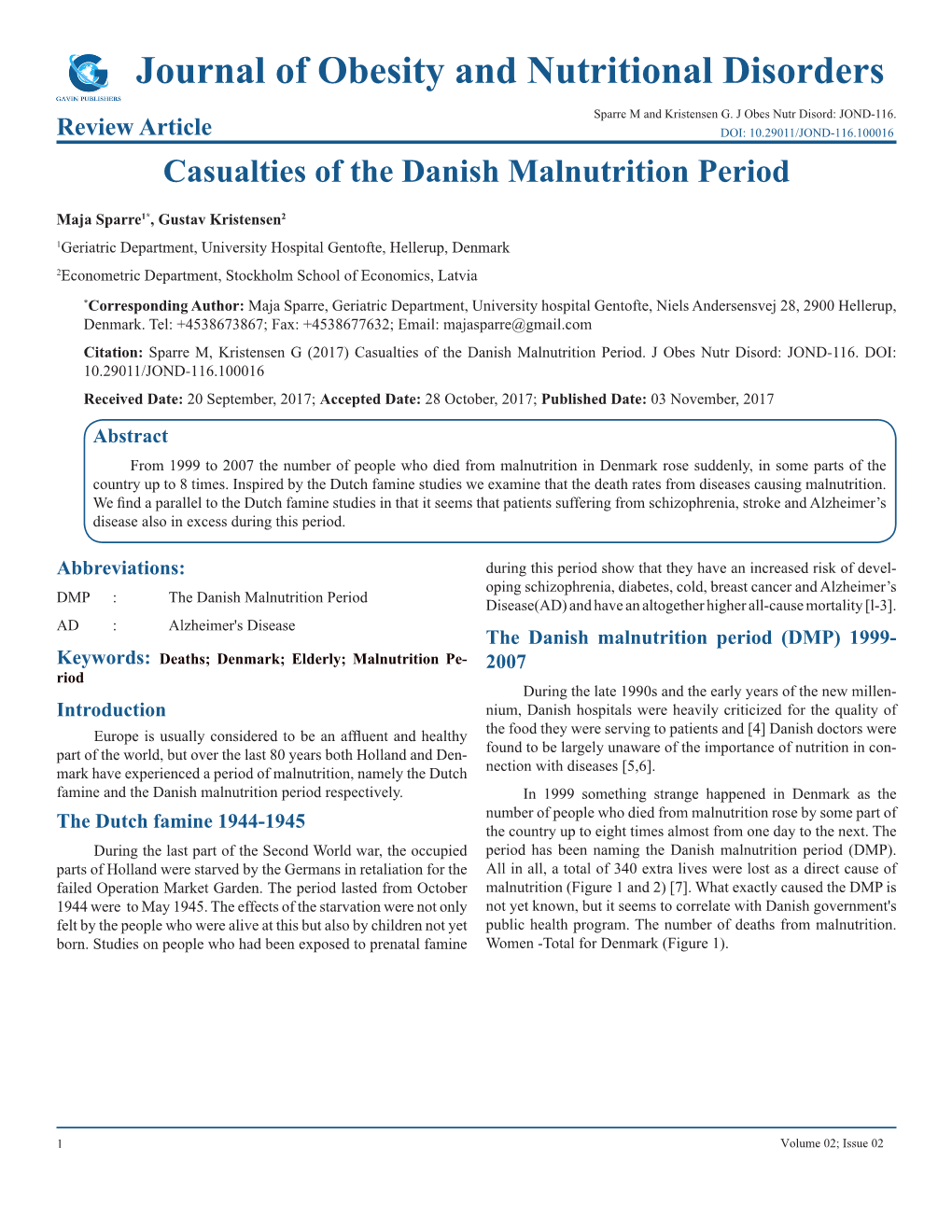 Journal of Obesity and Nutritional Disorders