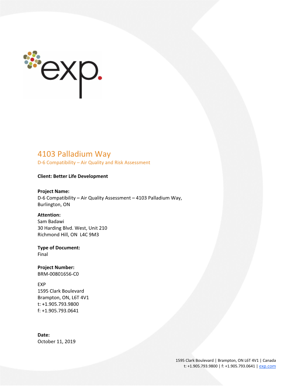 Air Quality and Risk Assessment Report