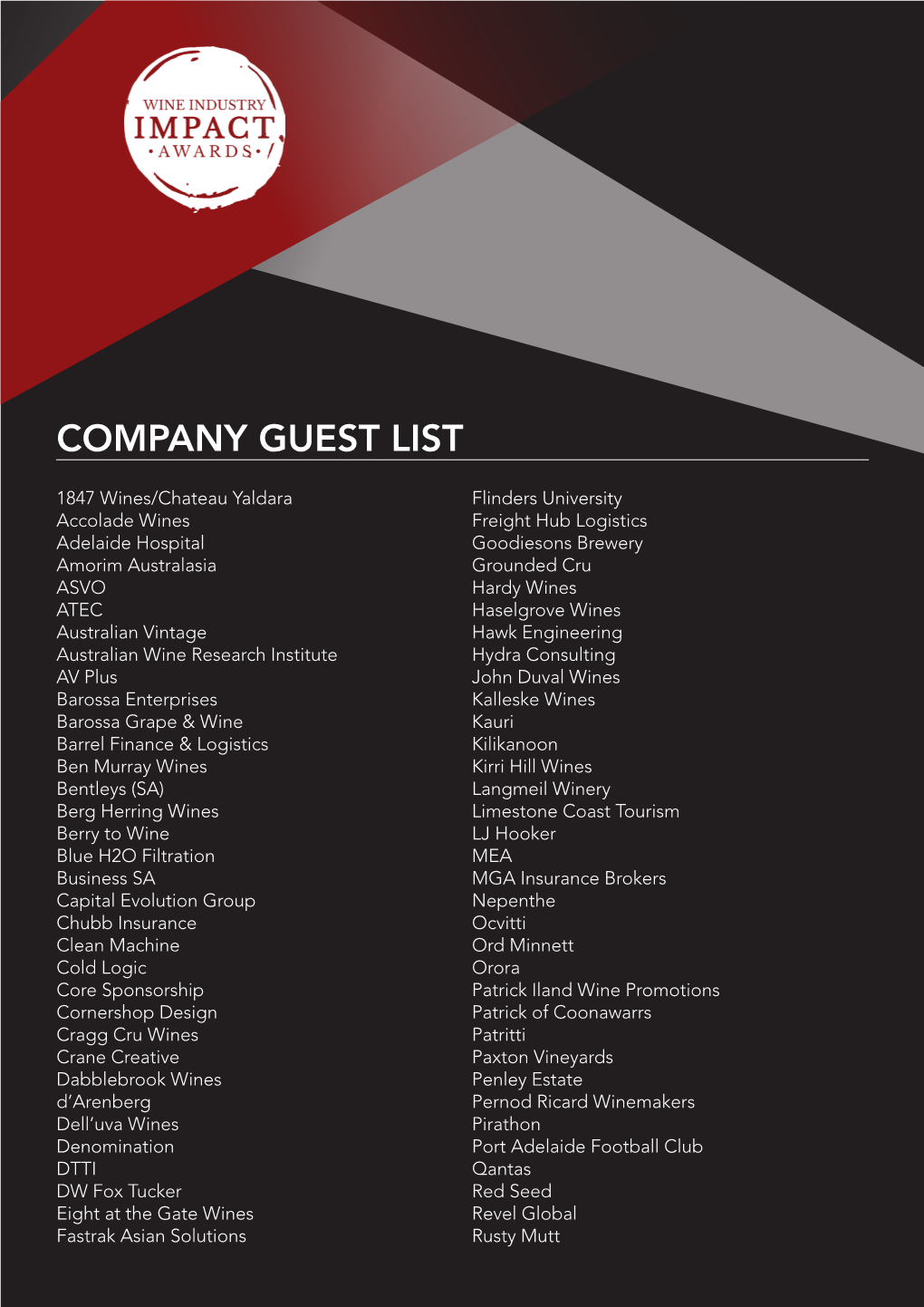 Company Guest List