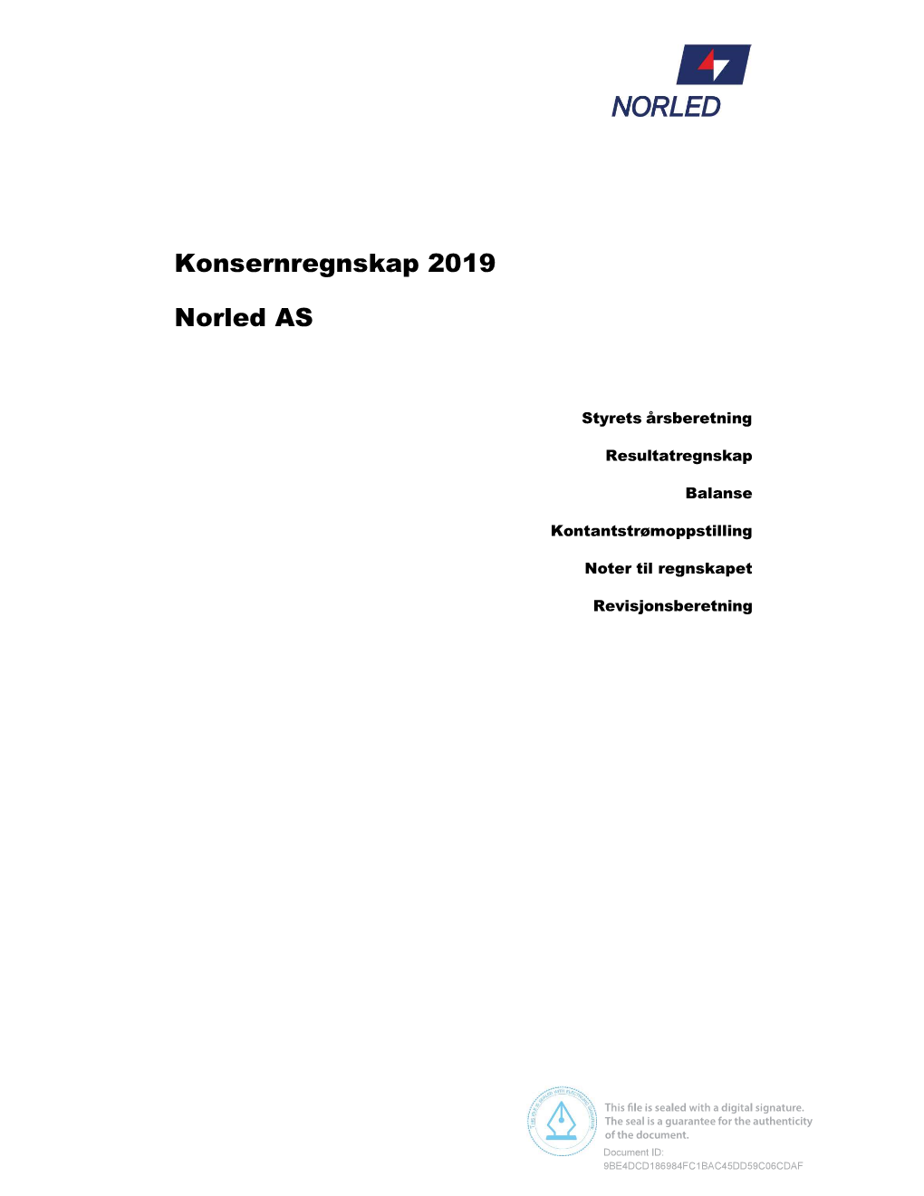 Konsernregnskap 2019 Norled AS