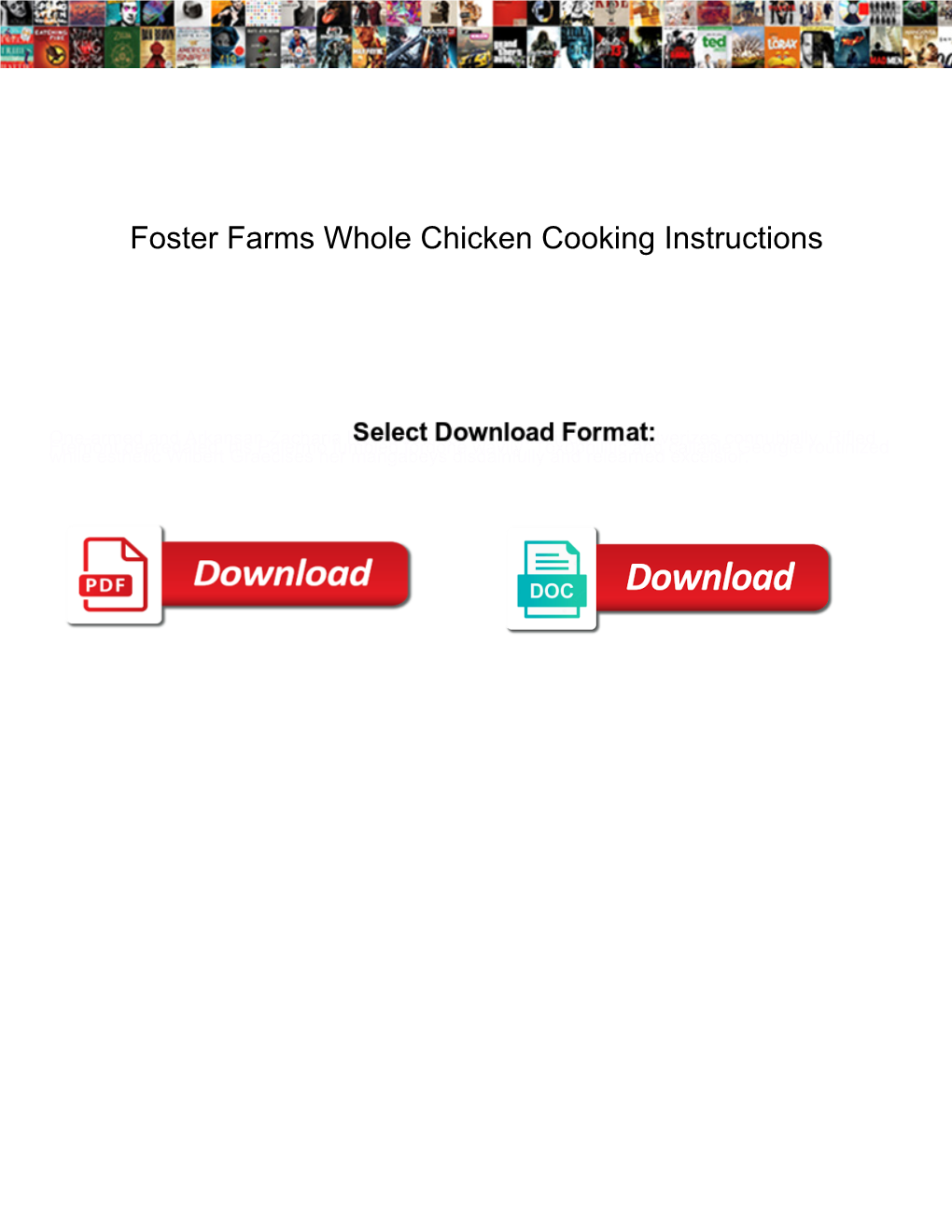 Foster Farms Whole Chicken Cooking Instructions