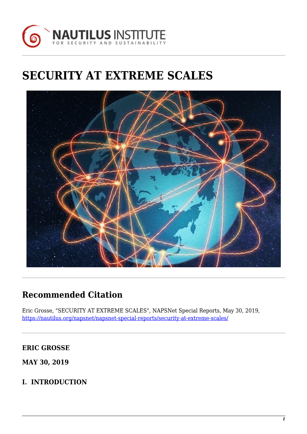 Security at Extreme Scales