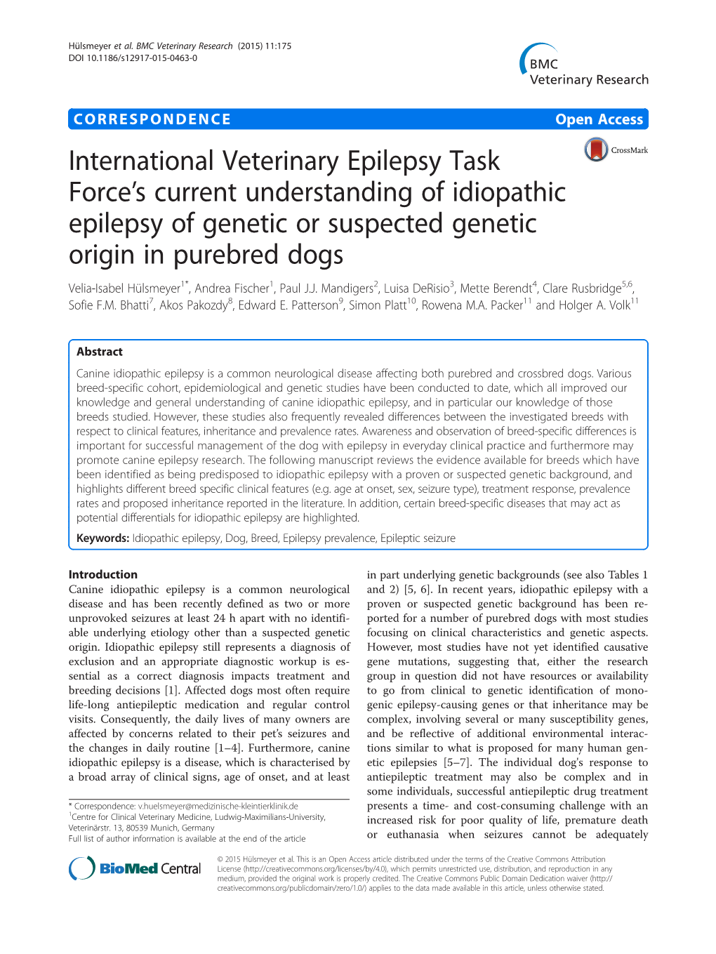International Veterinary Epilepsy Task Force's Current Understanding Of