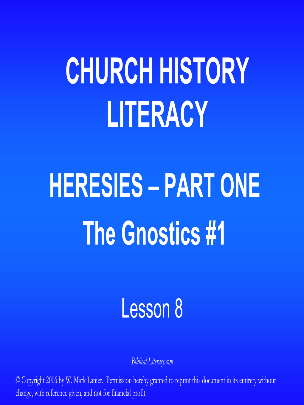 Church History Literacy Martyrs