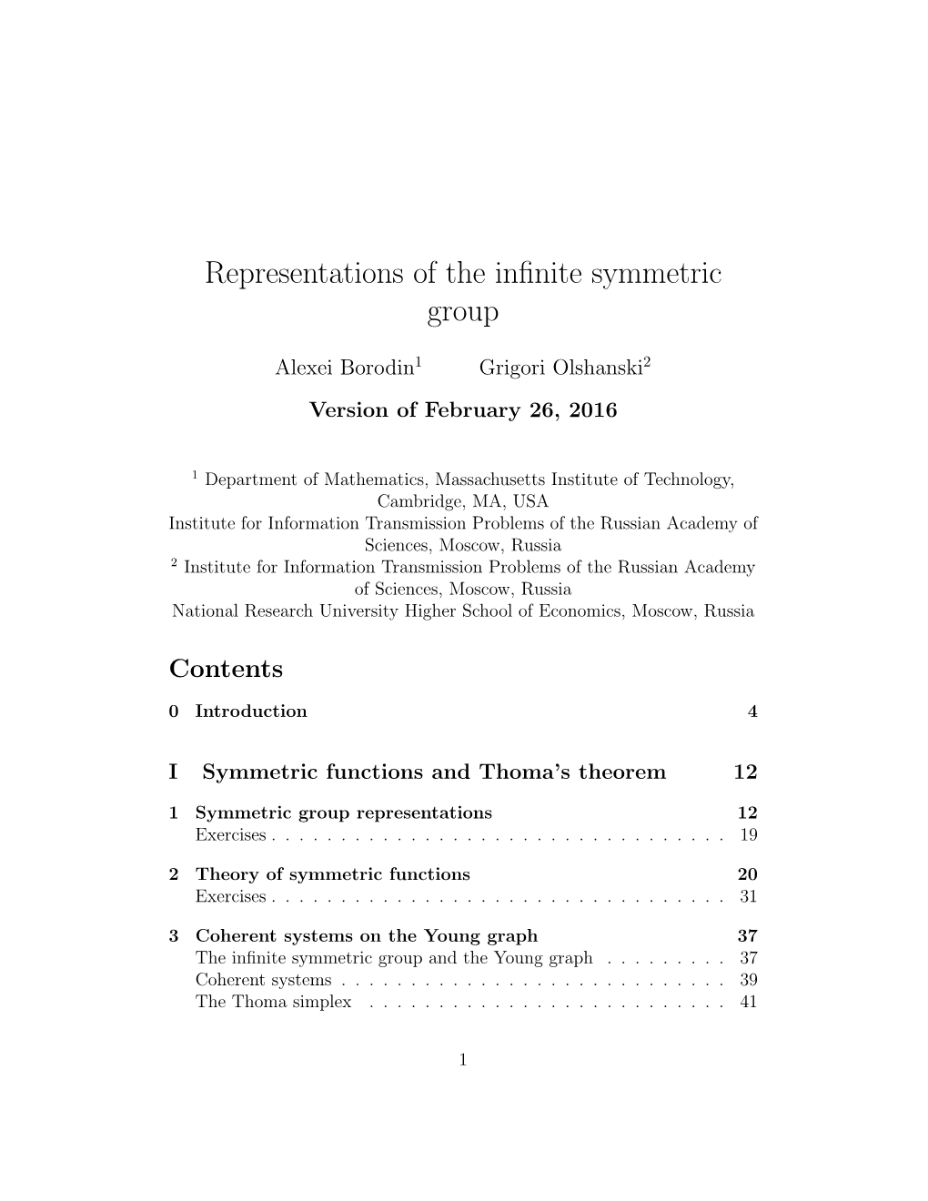 Representations of the Infinite Symmetric Group