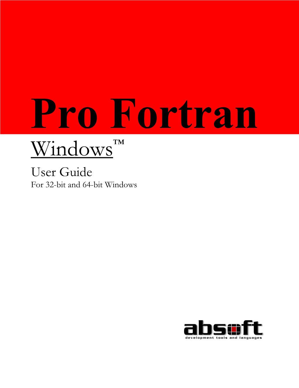 Absoft Pro Fortran User Guide