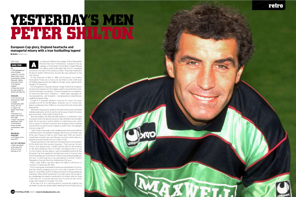 Yesterday's Men Peter Shilton