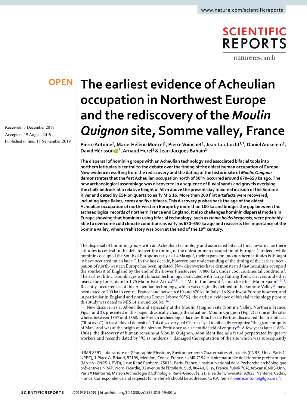 The Earliest Evidence of Acheulian Occupation in Northwest