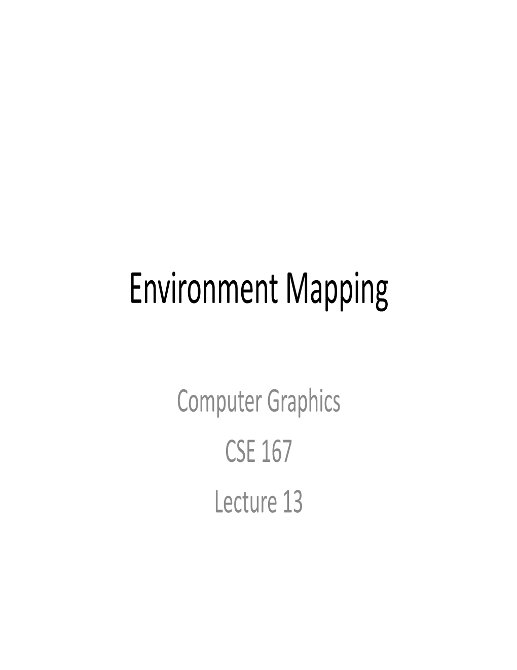 Environment Mapping