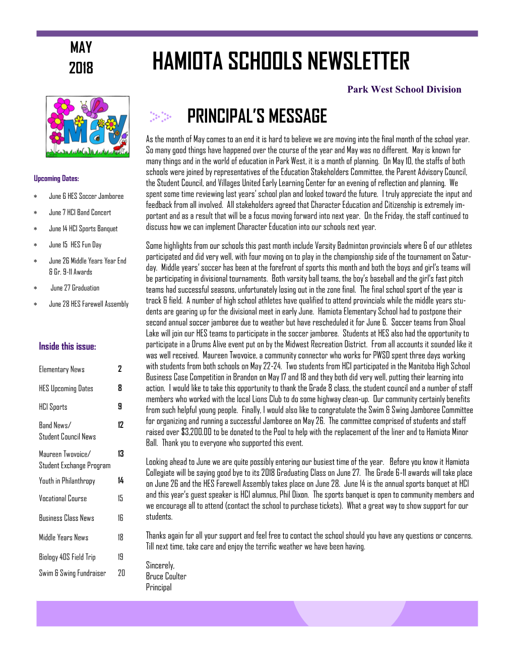 Hamiota Schools Newsletter