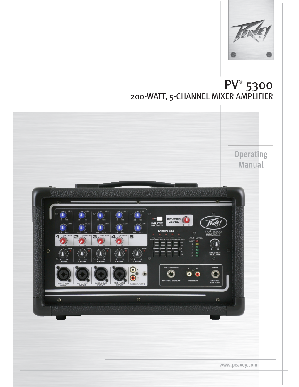 PV® 5300 200-Watt, 5-Channel Mixer Amplifier