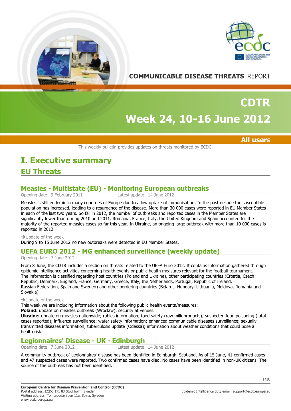 Week 24, 10-16 June 2012 CDTR