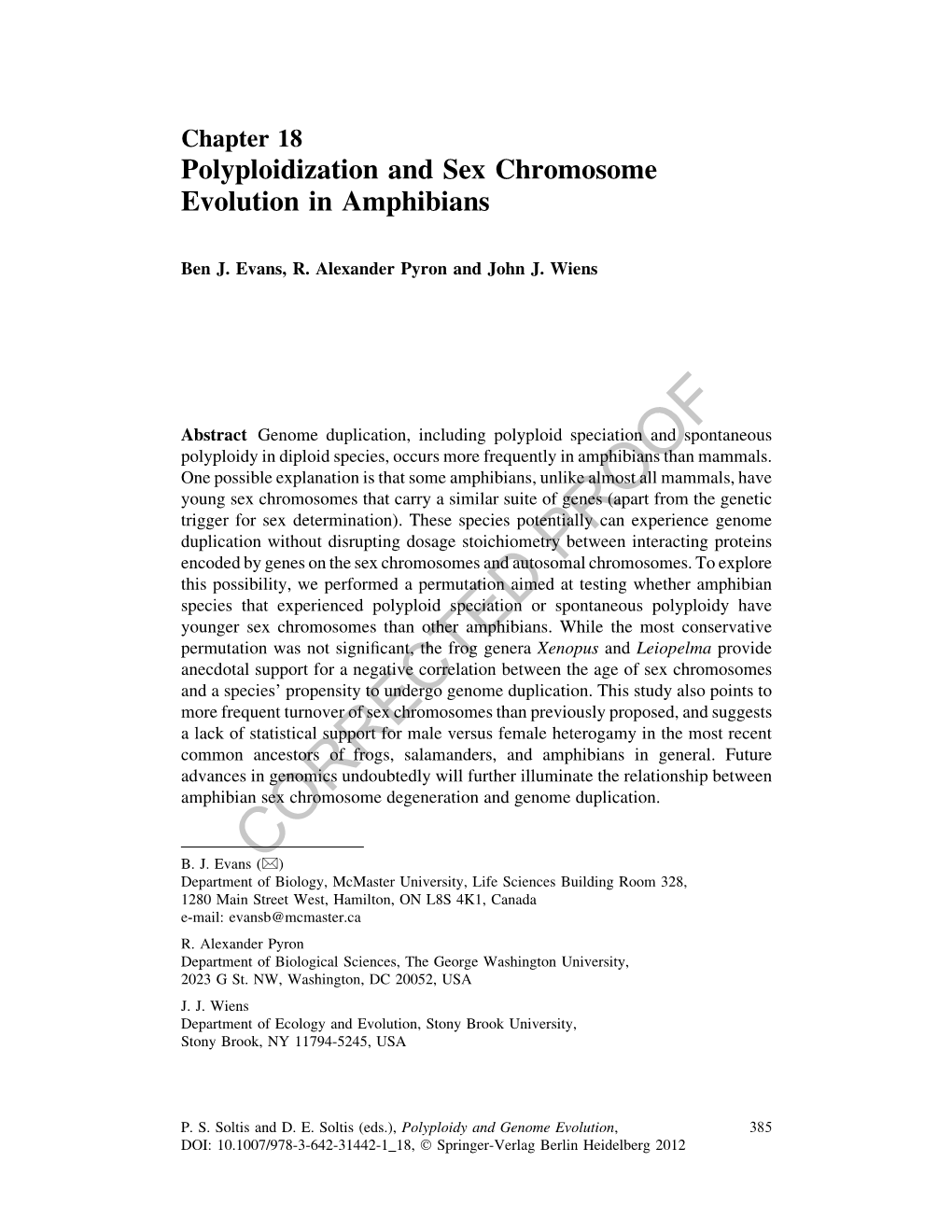 Polyploidy and Sex Chromosome Evolution in Amphibians