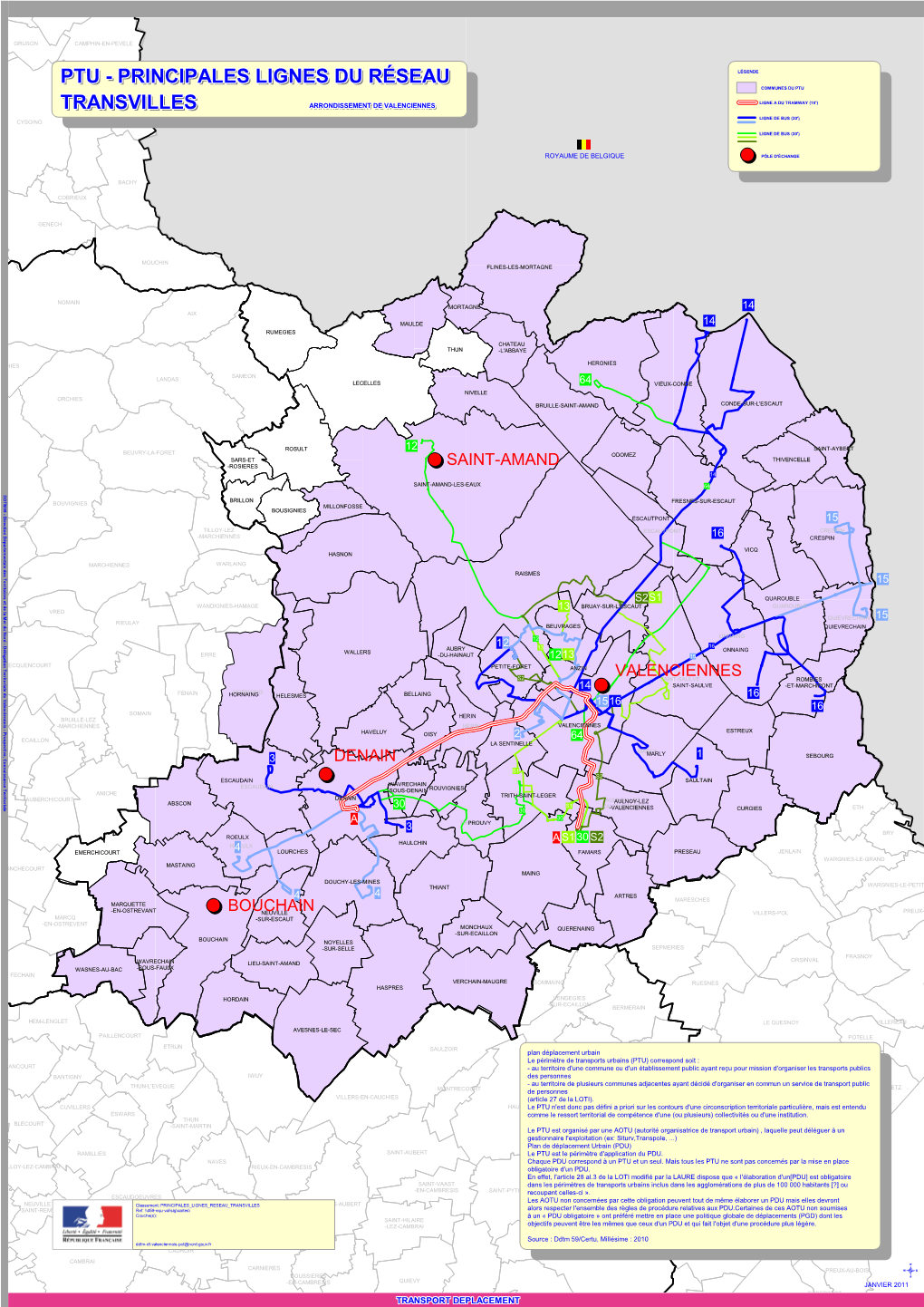 Ptuptu -- Principalesprincipales Ligneslignes Dudu Réseauréseau Légende Communes Du Ptu