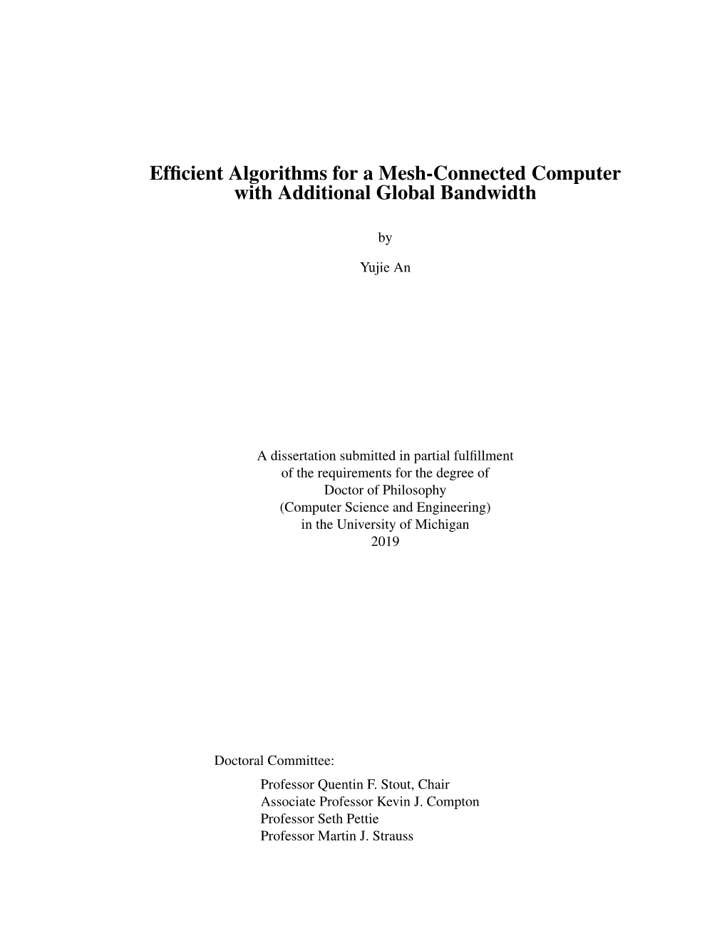 Efficient Algorithms for a Mesh-Connected Computer With