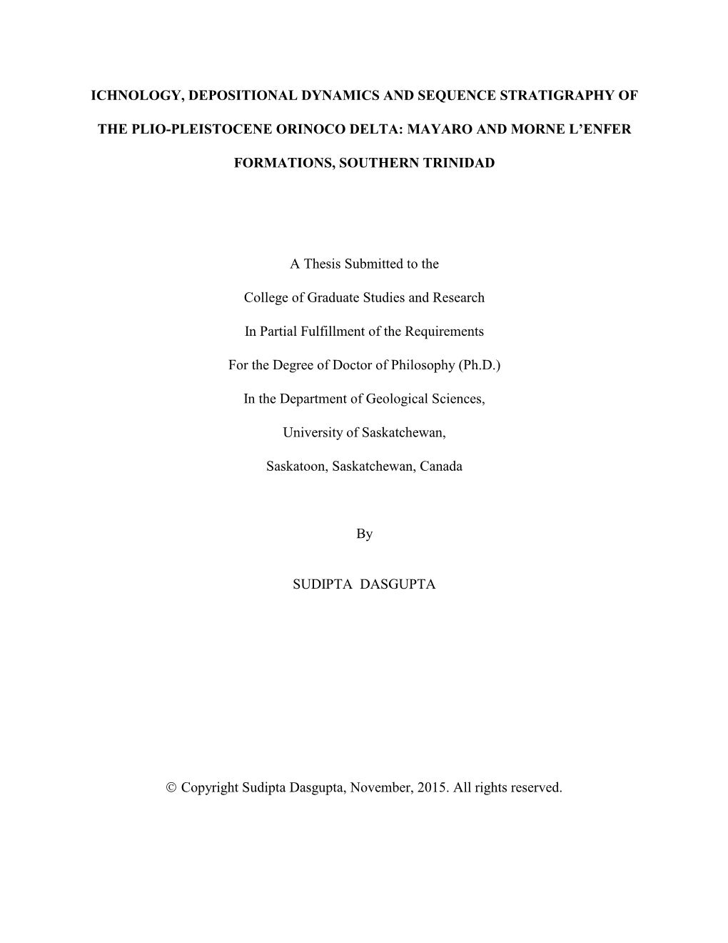 Ichnology, Depositional Dynamics and Sequence Stratigraphy Of