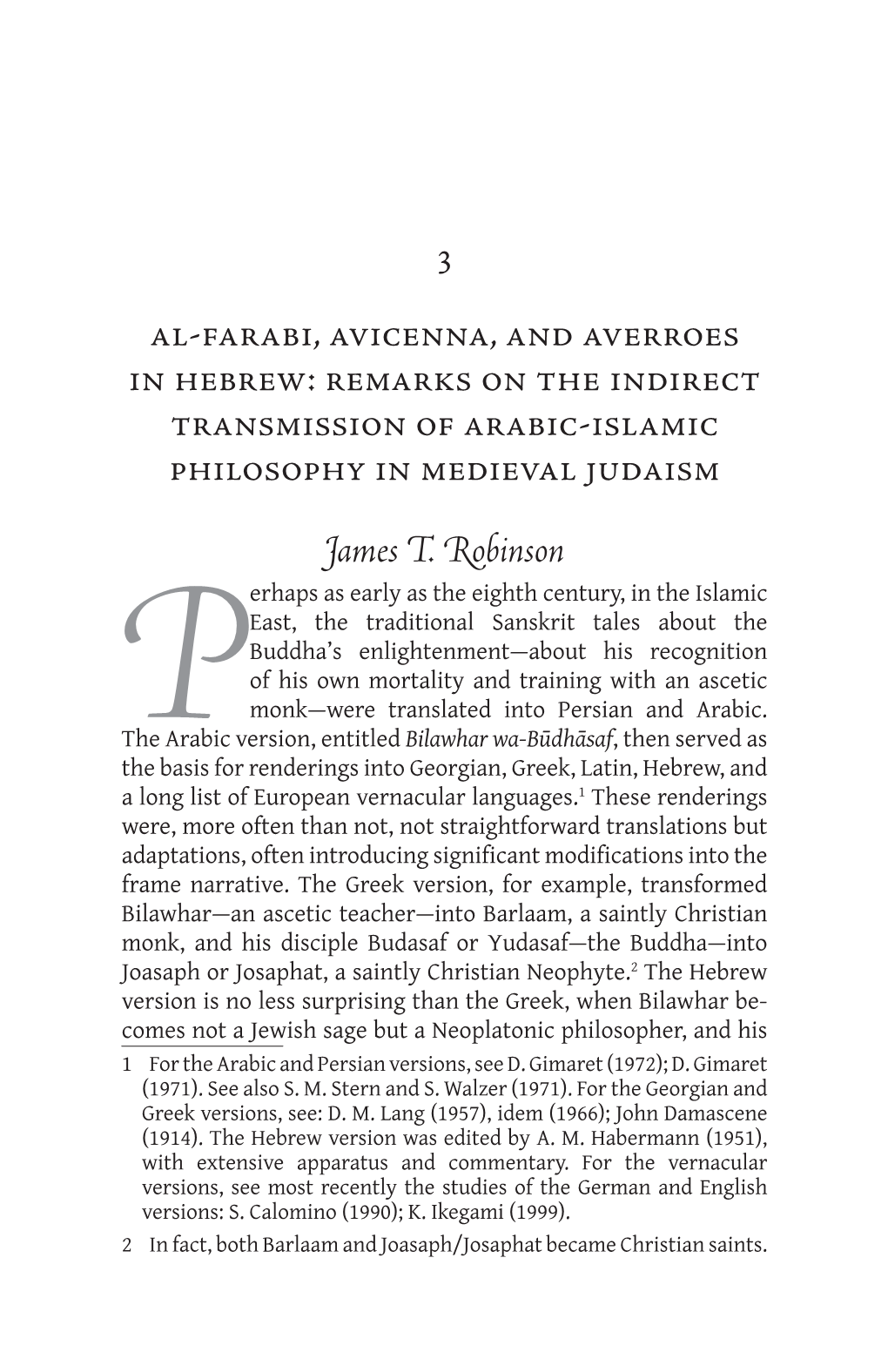 3 Al-Farabi, Avicenna, and Averroes in Hebrew: Remarks on the Indirect Transmission of Arabic-Islamic Philosophy in Medieval Judaism