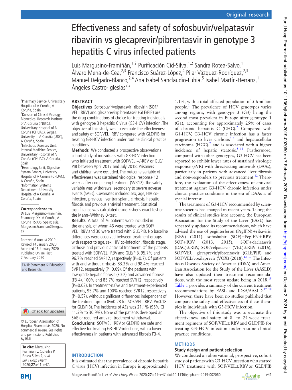 Effectiveness and Safety of Sofosbuvir/Velpatasvir ± Ribavirin Vs