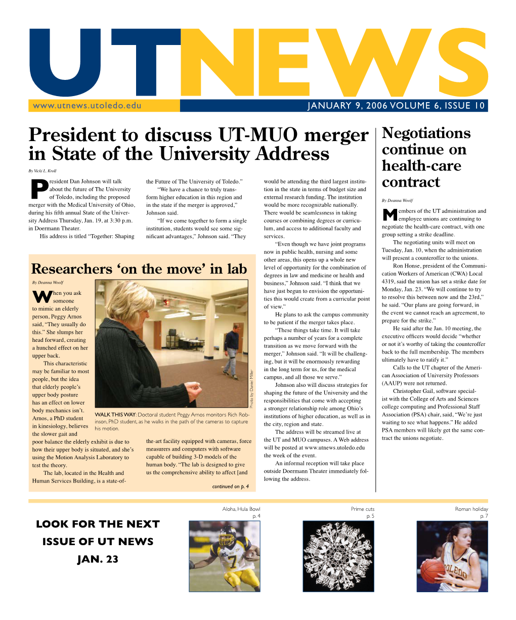 President to Discuss UT-MUO Merger in State of the University Address