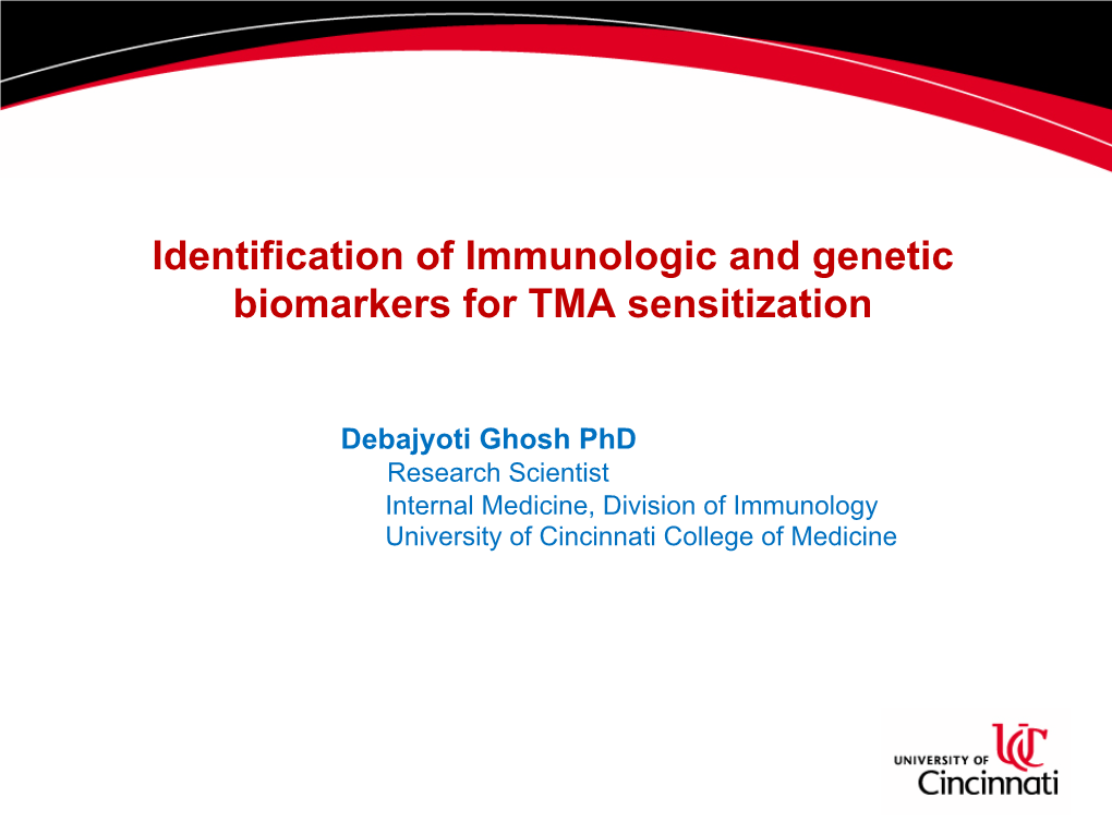 Identification of Immunologic and Genetic Biomarkers for TMA Sensitization