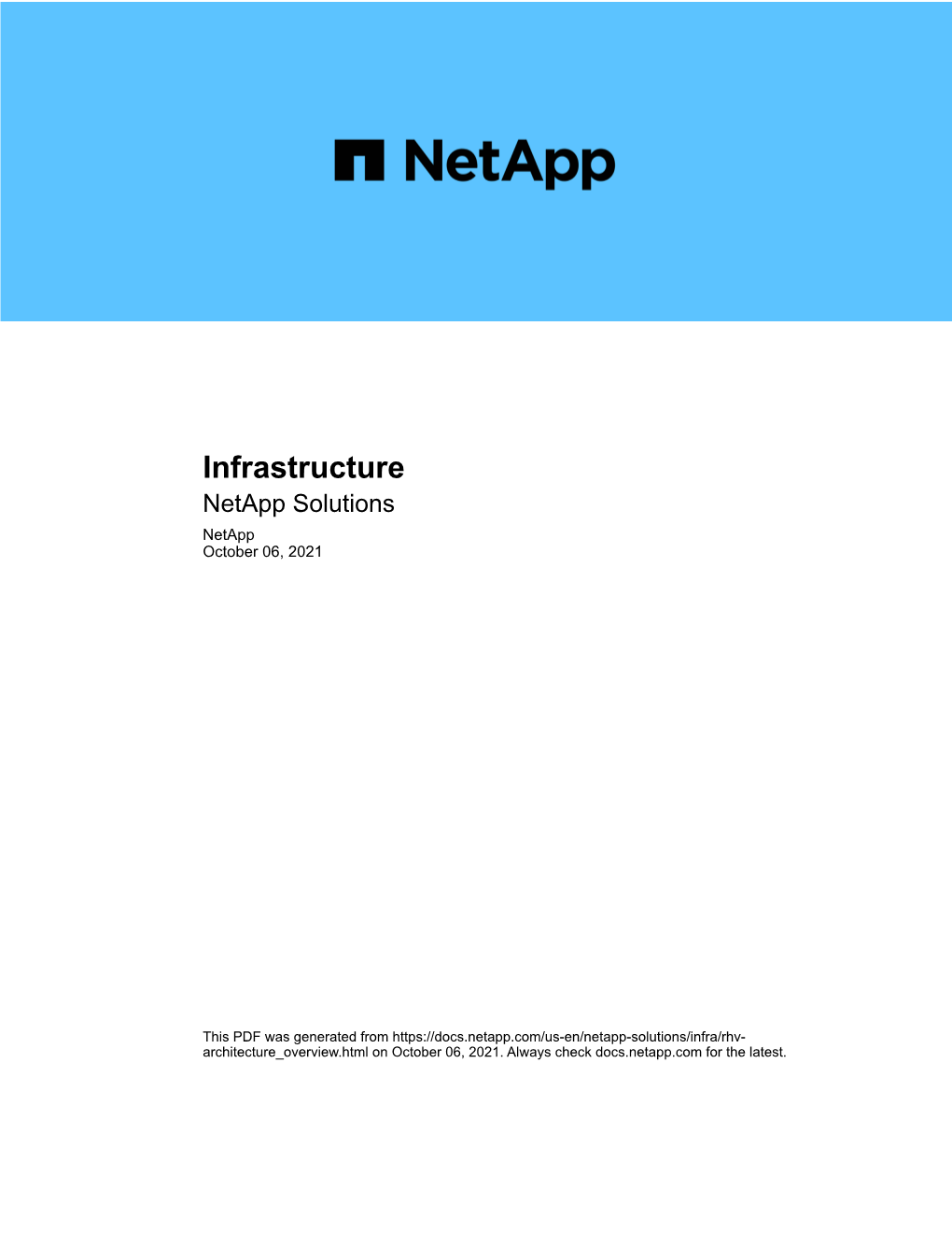 Infrastructure : Netapp Solutions